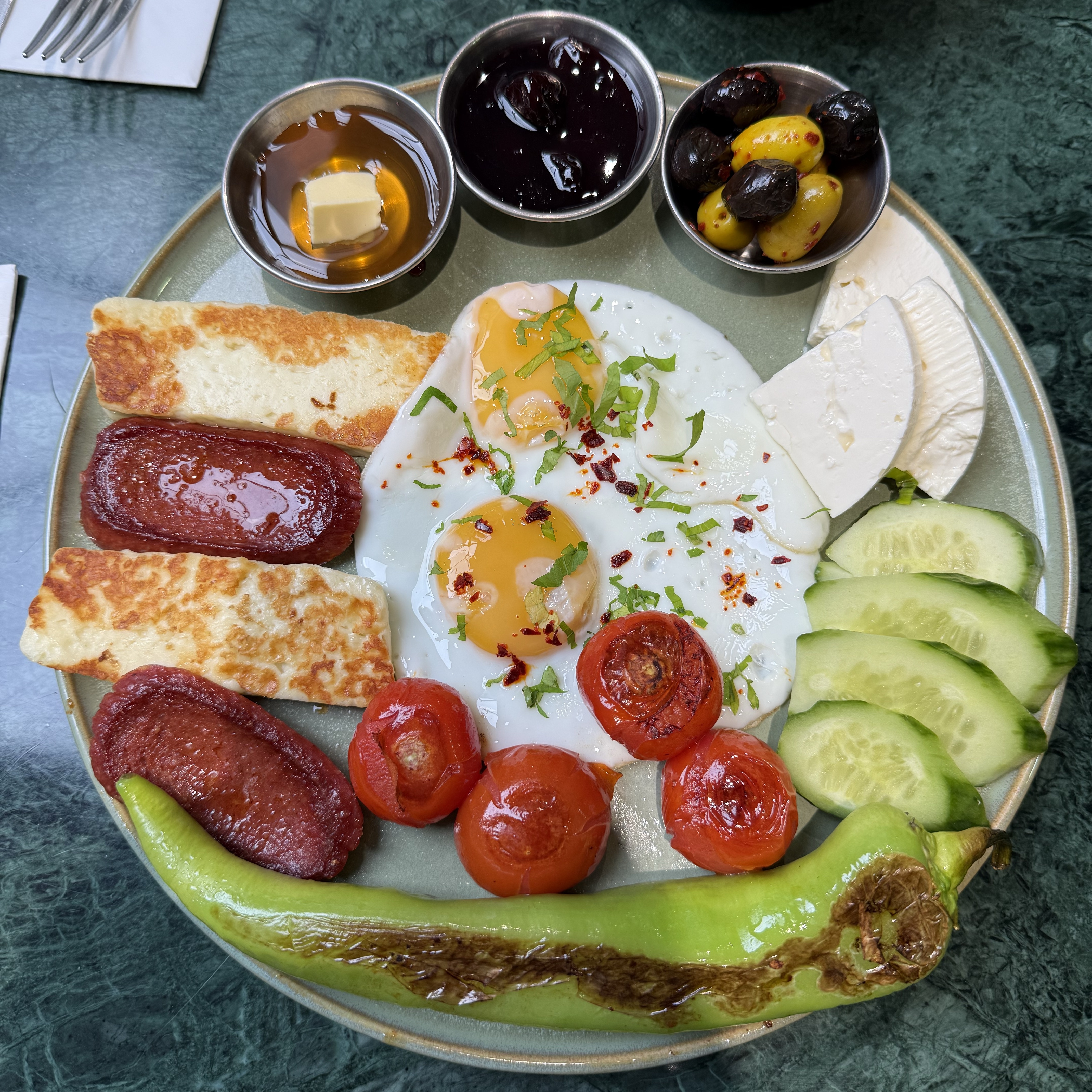 Turkish Breakfast at Pitted Olive Cafe Restaurant
